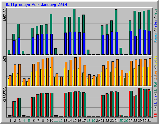 Daily usage for January 2014