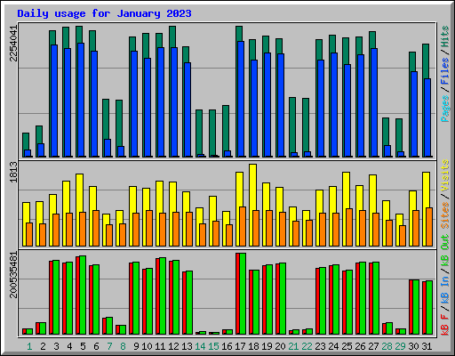 Daily usage for January 2023