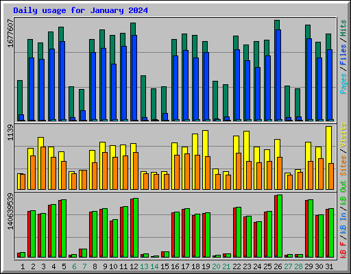 Daily usage for January 2024