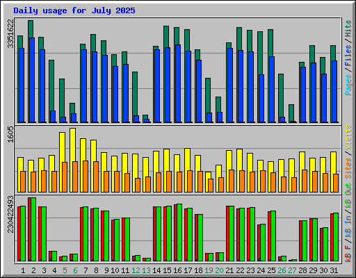 Daily usage for July 2025