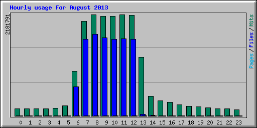 Hourly usage for August 2013