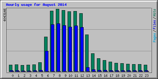 Hourly usage for August 2014
