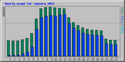 Hourly usage for January 2023
