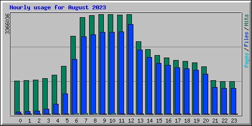 Hourly usage for August 2023