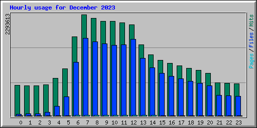 Hourly usage for December 2023