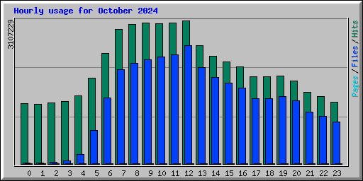Hourly usage for October 2024