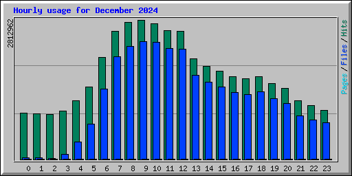 Hourly usage for December 2024