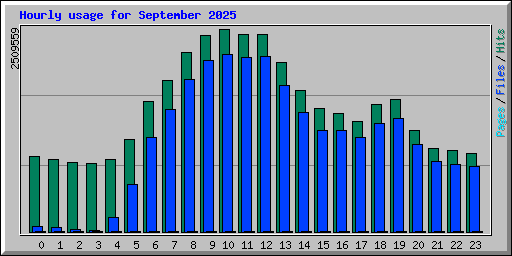Hourly usage for September 2025
